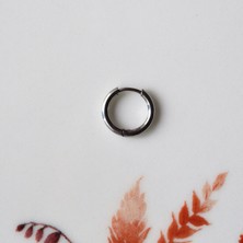 Heppii Erkek Cerrahi Halka Çelik Küpe Silver Renk 12 mm TEK ADET