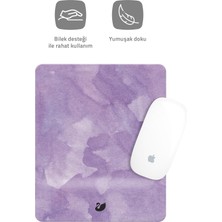 Hobi Shop Mor Desenli Bilek Destekli Dikdörtgen Mouse Pad Mouse Altlığı
