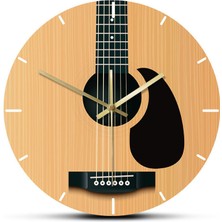 Wall Clock Dekoratif Duvar Saati Gitar Yuvarlak Duvar Saati Oturma Odası Oda Duvar Saati (Yurt Dışından)