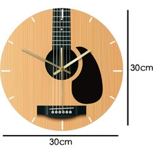 Wall Clock Dekoratif Duvar Saati Gitar Yuvarlak Duvar Saati Oturma Odası Oda Duvar Saati (Yurt Dışından)