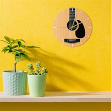 Wall Clock Dekoratif Duvar Saati Gitar Yuvarlak Duvar Saati Oturma Odası Oda Duvar Saati (Yurt Dışından)