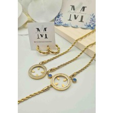 Mavi Deniz Accesories Mavidenizaccesories Çeyrek Çerçeveli Kolye Burgu Kolye Çeyrek Takılabilen Burgu Bileklik Seti Çeyrekli