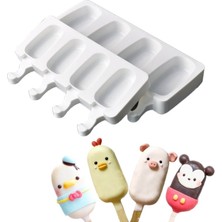 China 4 Hatta Oval Silikon Dondurma Kalıbı Mus Dondurma Popsicle Popsicle Kalıp Dıy Pişirme Kalıp (Yurt Dışından)