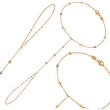 Bilezikci Şahmeran Dorika Altın Bileklik Rose Zincirli 14 Ayar