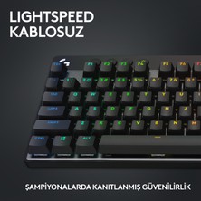 Logitech G PRO X TKL LIGHTSPEED Kablosuz LIGHTSYNC RGB PBT tuş başlıkları ile İngilizce Oyun Klavyesi - Siyah