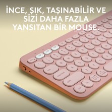 Logitech K380s Pebble Keys 2 Çoklu Cihaz Özellikli Bluetooth Türkçe Q Klavye - Pembe