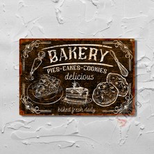 Hayg Equipment Pas Görünümlü Mutfak Levhası - Cafe And Bakery Retro Tarzı Alüminyum Duvar Tabelası 20CM x 30CM