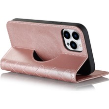 Forestl Digital Iphone 12/12 Pro Telefon Kılıfı Manyetik Telefon Kılıfı Pu Deri Kart Tutucu Stand Kapağı Magsafe-Rose Gold ile Uyumlu (Yurt Dışından)