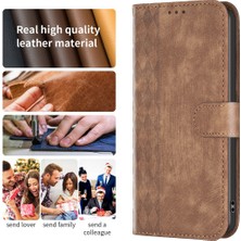 Forestl Digital Iphone 12/12 Pro Magnicy Telekle Baskı Izgara Desen Standı Kapak Telefon Cüzdanı Case-Brown (Yurt Dışından)