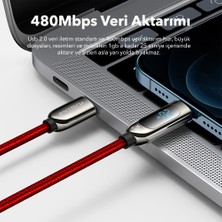 Rosstech 20W Usb-C To Lightning Dijital Ekranlı Hızlı Şarj Kablosu 1.2m (Rosstech Türkiye Garantili)