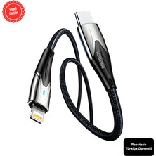 Rosstech Usb-C To Lightning LED Hızlı Şarj Kablosu iphone Uyumlu 1m (Rosstech Türkiye Garantili)