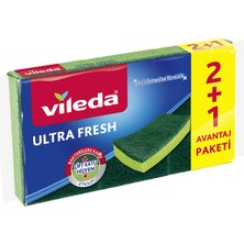 Vileda 2+1 Ultrafresh Düz Bulaşık Süngeri