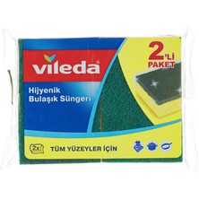 Vileda 12 Paket 2'li Yeşil Klasik Düz Sünger