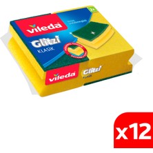 Vileda 12 Paket 2'li Yeşil Klasik Oluklu Sünger