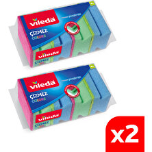 Vileda 2 Paket 4'lü Colors Çizmez Bulaşık Süngeri