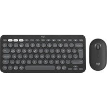 Logitech Pebble 2 Set Çoklu Cihaz Özellikli Sessiz Kablosuz Türkçe Q Klavye ve Mouse Seti - Grafit