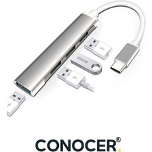 Pistech Type - C 4 Girişli USB Çoğaltıcı Type-C To USB Hub 4 Ports