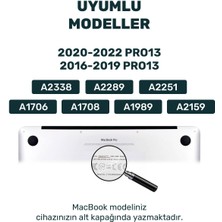 Pistech Macbook Pro 13 M1 M2 2020-2022 A2251/A2289/A2338 Koruyucu Kapak Kılıf