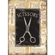 Bedeko Berber Makası Ahşap Tablo