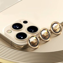 Pistech iPhone 11 Pro/11 Pro Max Uyumlu Alüminyum Alaşım 3D Kamera Lens Koruyucu Gold [3'lü Set]