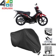AUTOES Rks Rodos 100 Branda Motosiklet Brandası Bağlantı ve Kilit Uyumlu Siyah