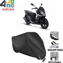 AUTOES Sym Jet 14 Branda Motosiklet Brandası Bağlantı ve Kilit Uyumlu Siyah