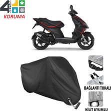 AUTOES Piaggio Nrg Power 50 Branda Motosiklet Brandası Bağlantı ve Kilit Uyumlu Siyah
