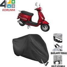 AUTOES Rmg Moto Gusto Diva 50 Branda Motosiklet Brandası Bağlantı ve Kilit Uyumlu Siyah