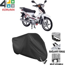 AUTOES Salcano Spider 100 Branda Motosiklet Brandası Bağlantı ve Kilit Uyumlu Siyah