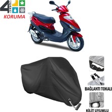 AUTOES Kymco Movie Xl 150 Branda Motosiklet Brandası Bağlantı ve Kilit Uyumlu Siyah