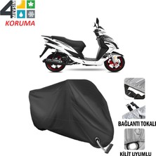 AUTOES Yuki Yb 100 Jumbo Branda Motosiklet Brandası Bağlantı ve Kilit Uyumlu Siyah