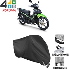 AUTOES Rks Sniper 50 Branda Motosiklet Brandası Bağlantı ve Kilit Uyumlu Siyah