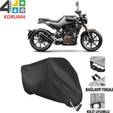 AUTOES Husqvarna Svartpilen 250 Branda Motosiklet Brandası Bağlantı ve Kilit Uyumlu Siyah