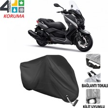AUTOES Yamaha Xmax 400 Abs Branda Motosiklet Brandası Bağlantı ve Kilit Uyumlu Siyah