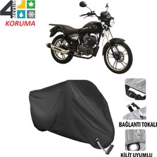 AUTOES Asya Elegant 125 Branda Motosiklet Brandası Bağlantı ve Kilit Uyumlu Siyah