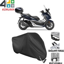 AUTOES Honda Forza 250 Branda Motosiklet Brandası Arka Çanta Bağlantı ve Kilit Uyumlu Siyah