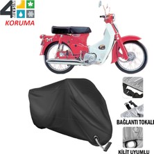 AUTOES Honda C 70 Branda Motosiklet Brandası Bağlantı ve Kilit Uyumlu Siyah