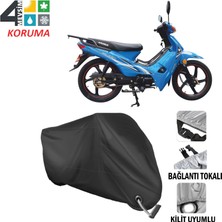 AUTOES Arora Ar 50-50 Kasırga Branda Motosiklet Brandası Bağlantı ve Kilit Uyumlu Siyah