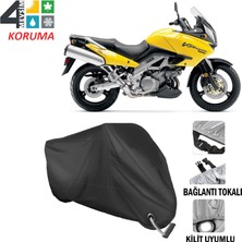 AUTOES Suzuki V-Strom DL1000 Branda Motosiklet Brandası Bağlantı ve Kilit Uyumlu Siyah