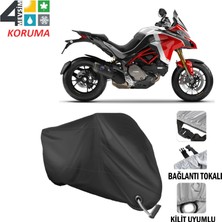 AUTOES Ducati Multistrada 1260 Pikes Peak Motosiklet Branda Bağlantı ve Kilit Uyumlu Siyah