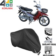 AUTOES Asya As 110-8 Branda Motosiklet Brandası Bağlantı ve Kilit Uyumlu Siyah