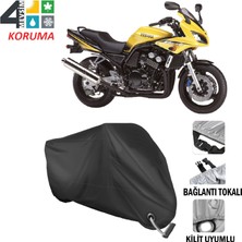 AUTOES Yamaha Fzs 600 Branda Motosiklet Brandası Bağlantı ve Kilit Uyumlu Siyah