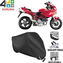 AUTOES Ducati Multistrada 1100 Branda Motosiklet Brandası Bağlantı ve Kilit Uyumlu Siyah