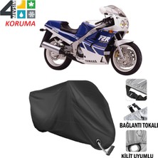 AUTOES Yamaha Fzr 1000 Branda Motosiklet Brandası Bağlantı ve Kilit Uyumlu Siyah