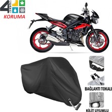 AUTOES Triumph Street Triple Rx Branda Motosiklet Brandası Bağlantı ve Kilit Uyumlu Siyah