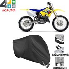 AUTOES Suzuki Rm 125 Branda Motosiklet Brandası Bağlantı ve Kilit Uyumlu Siyah