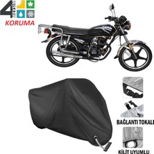 AUTOES Yuki YK125 Branda Motosiklet Brandası Bağlantı ve Kilit Uyumlu Siyah