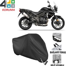 AUTOES Triumph Tiger 800 Branda Motosiklet Brandası Bağlantı ve Kilit Uyumlu Siyah