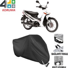 AUTOES Honda Innova 125 Branda Motosiklet Brandası Bağlantı ve Kilit Uyumlu Siyah