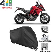 AUTOES Ducati Multistrada 950 S Branda Motosiklet Brandası Bağlantı ve Kilit Uyumlu Siyah